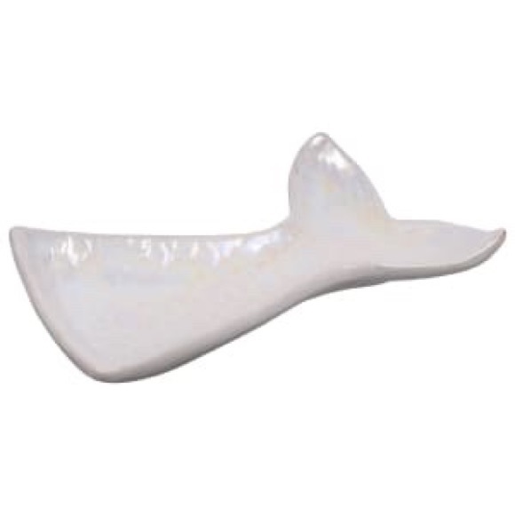 Pearlized Ceramic Mermaid Tail Spoon Rest White - Picture 4 of 4